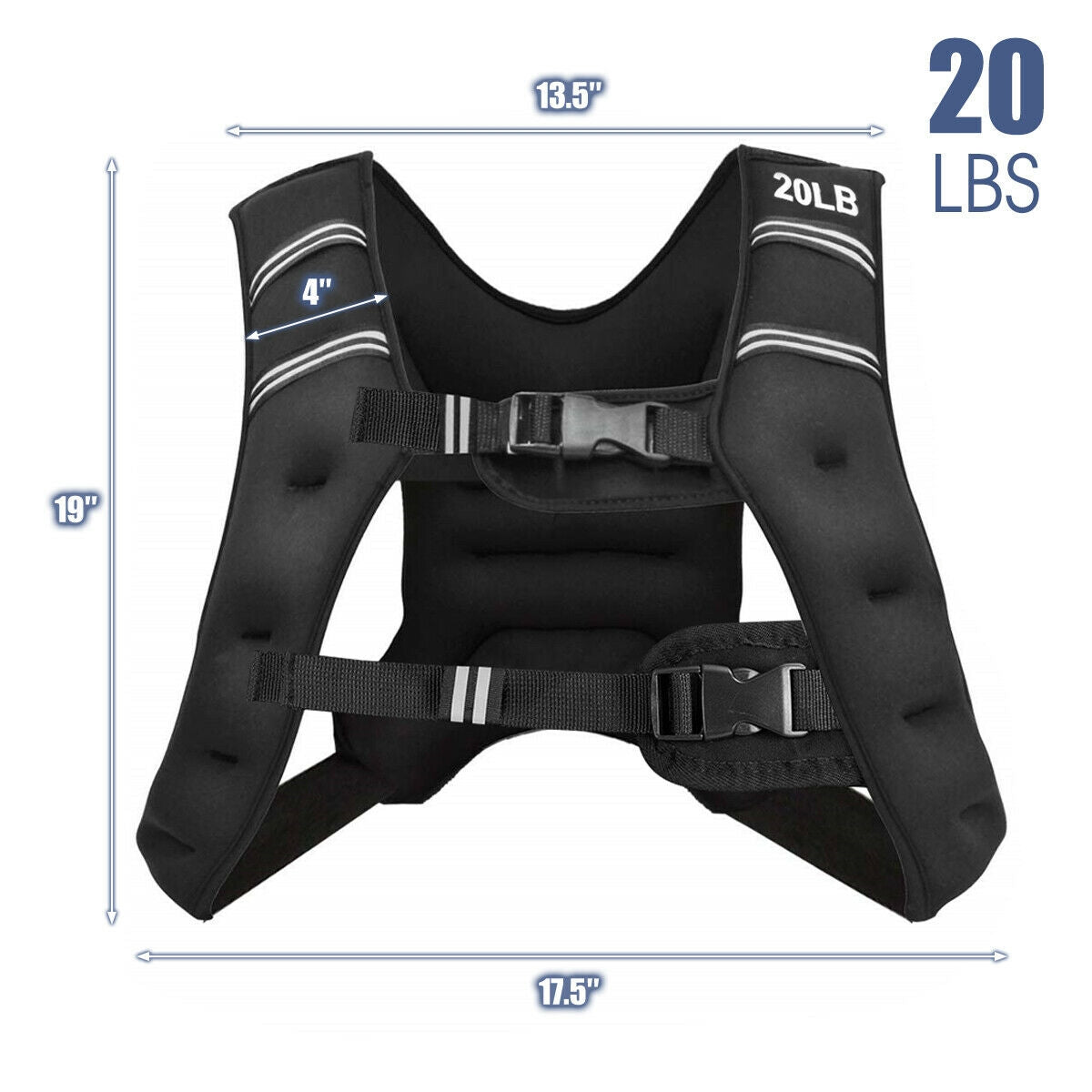 Training Weight Vest, 20 lbs, Adjustable Buckles, Mesh Bag, Black Weights Accessories at Gallery Canada