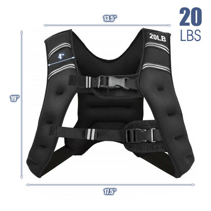 Training Weight Vest, 20 lbs, Adjustable Buckles, Mesh Bag, Black Weights Accessories at Gallery Canada
