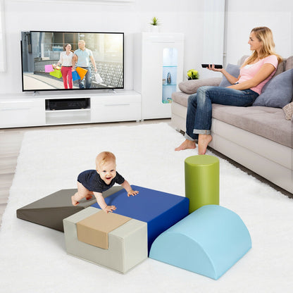 6 Piece Climb Crawl Play Set, Indoor Kids Toddler, Gray Climbers & Slides at Gallery Canada