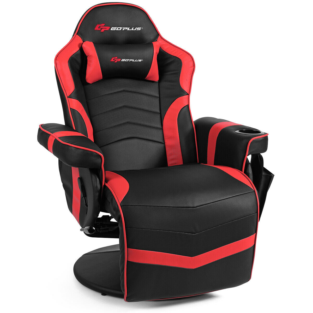 Ergonomic High Back Massage Gaming Chair, Red Gaming Chairs at Gallery Canada