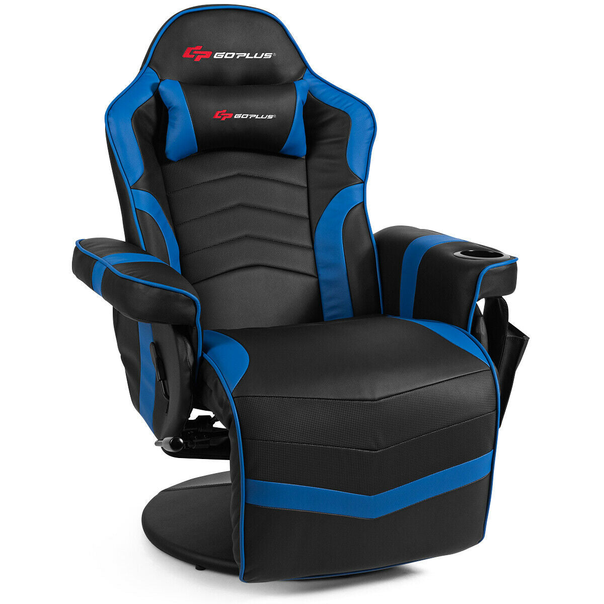 Ergonomic High Back Massage Gaming Chair, Blue Gaming Chairs at Gallery Canada