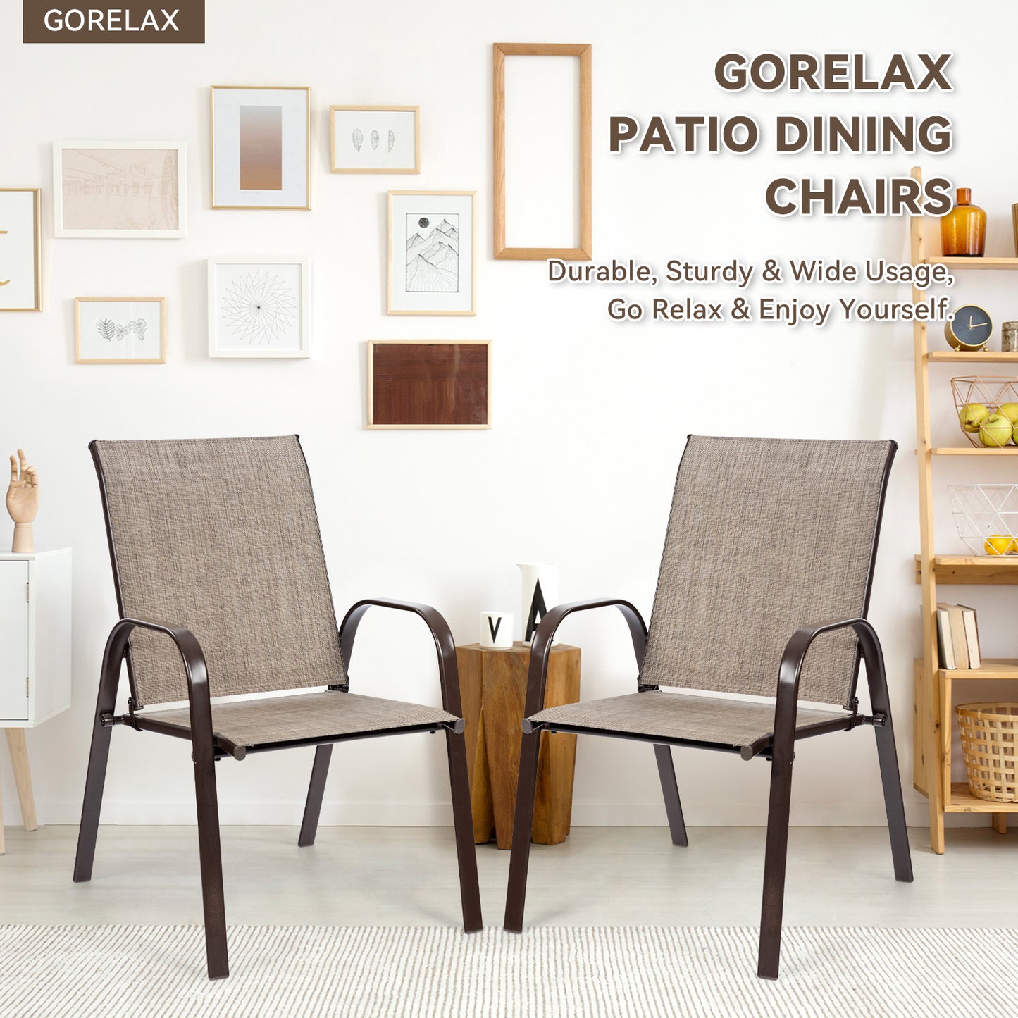 Patio Outdoor Dining Chair, 2 Pieces, Gray Patio Dining Chairs at Gallery Canada
