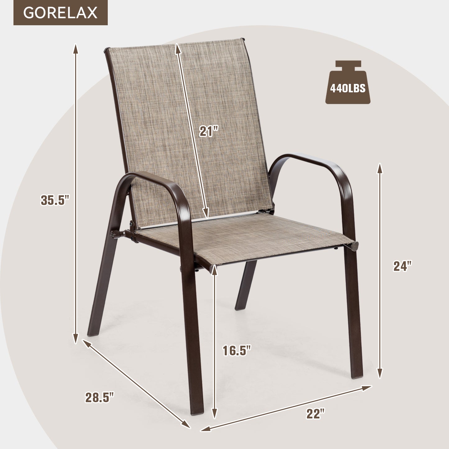 Patio Outdoor Dining Chair, 2 Pieces, Gray Patio Dining Chairs at Gallery Canada