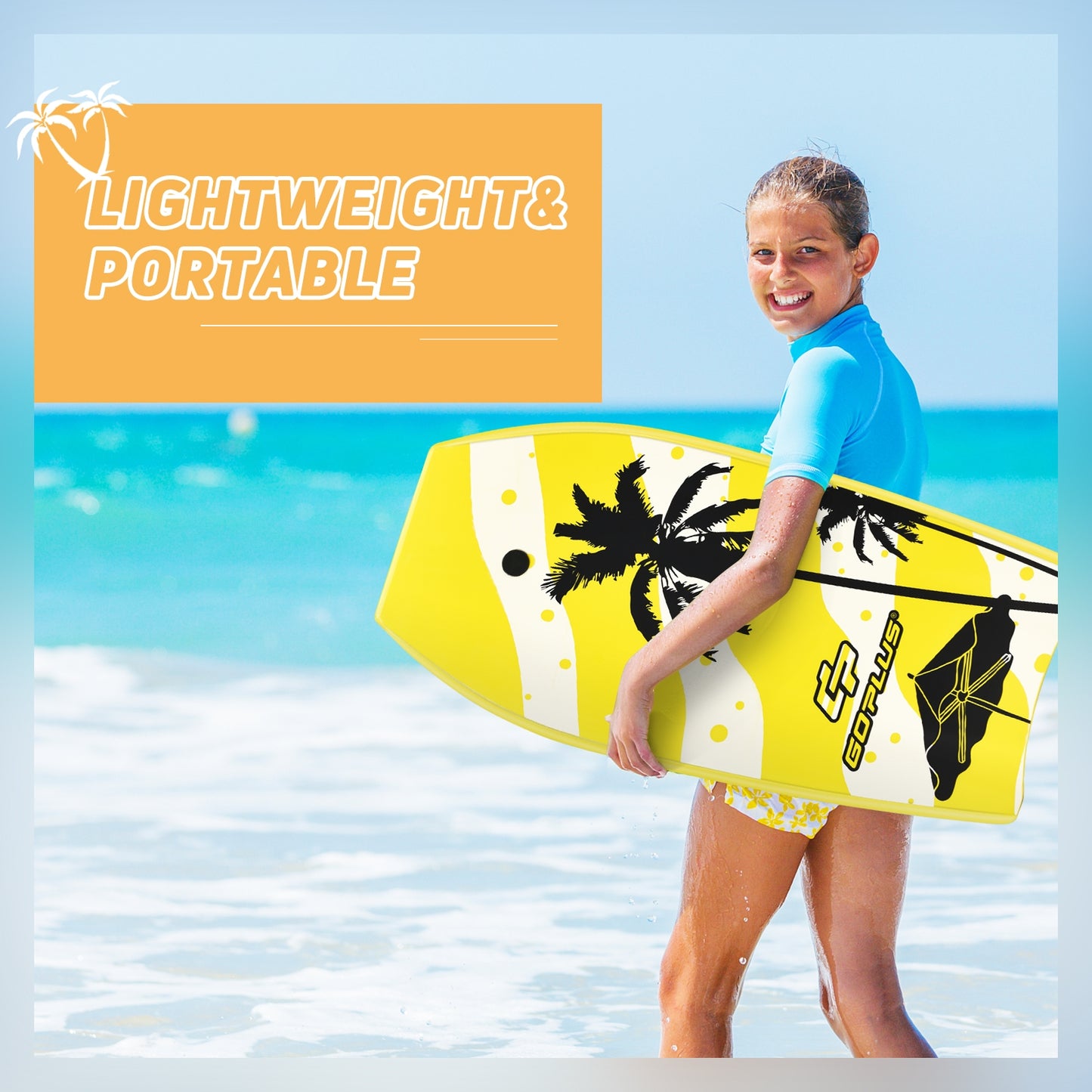 Lightweight Bodyboard, EPS Core, S Size, Yellow Surfing at Gallery Canada