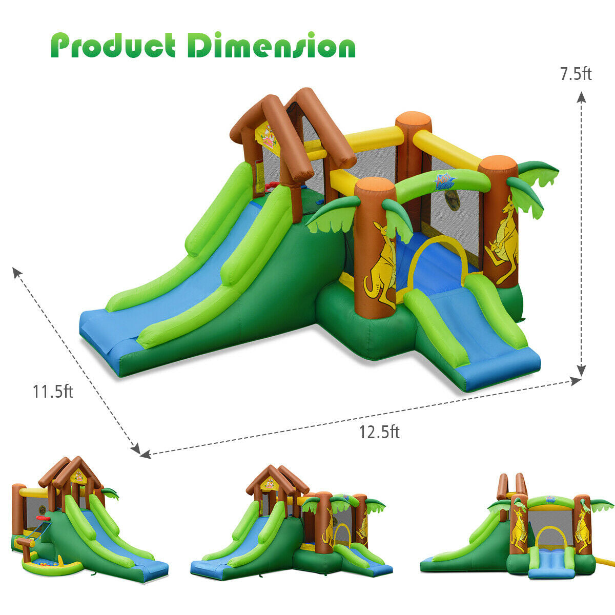 Kids Inflatable Jungle Bounce House Castle, Includes Bag, No Blower Bounce House at Gallery Canada