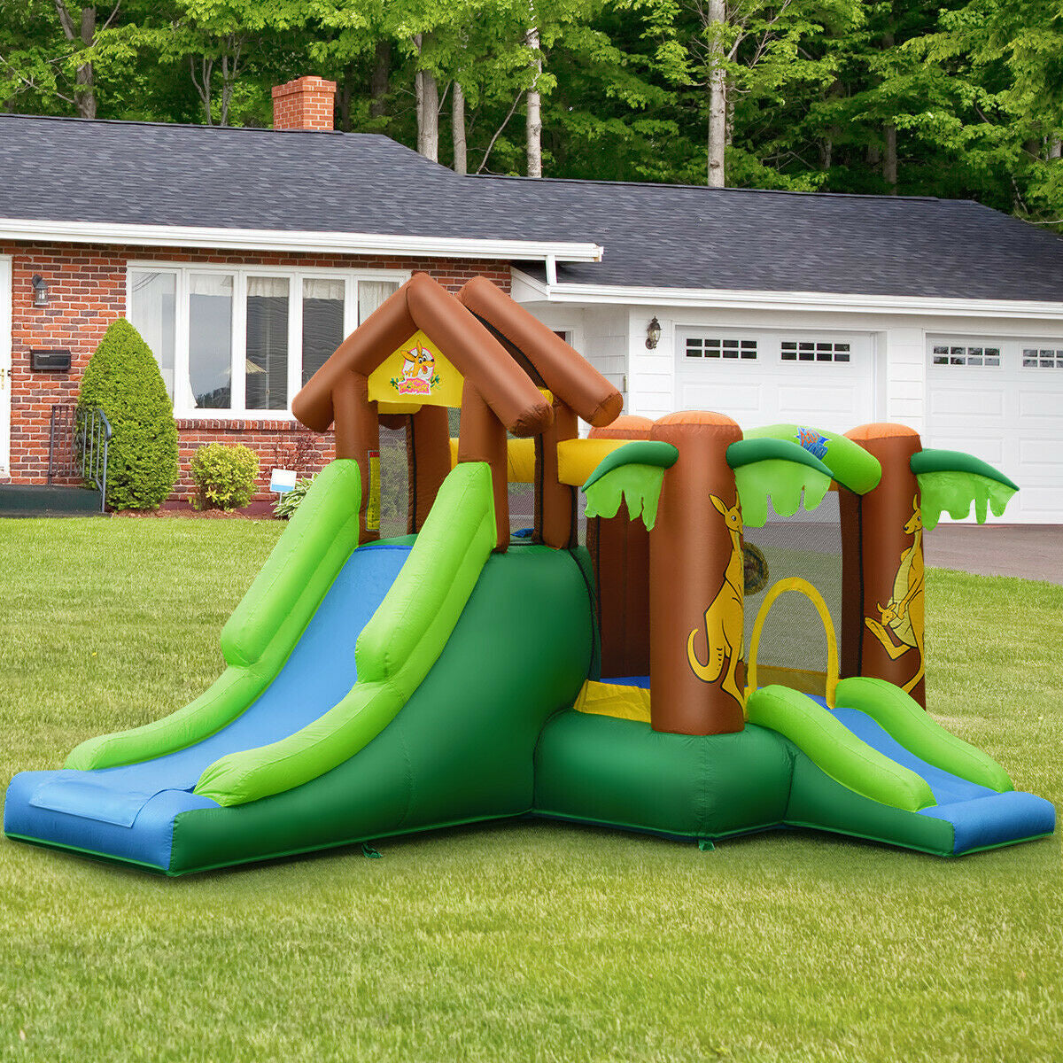Kids Inflatable Jungle Bounce House Castle, Includes Bag, No Blower Bounce House at Gallery Canada