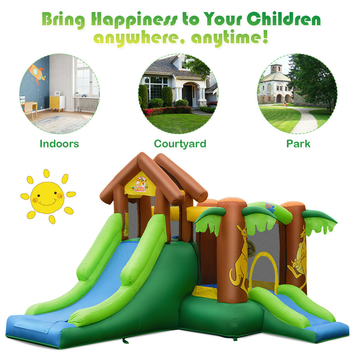 Kids Inflatable Jungle Bounce House Castle, Includes Bag, No Blower Bounce House at Gallery Canada