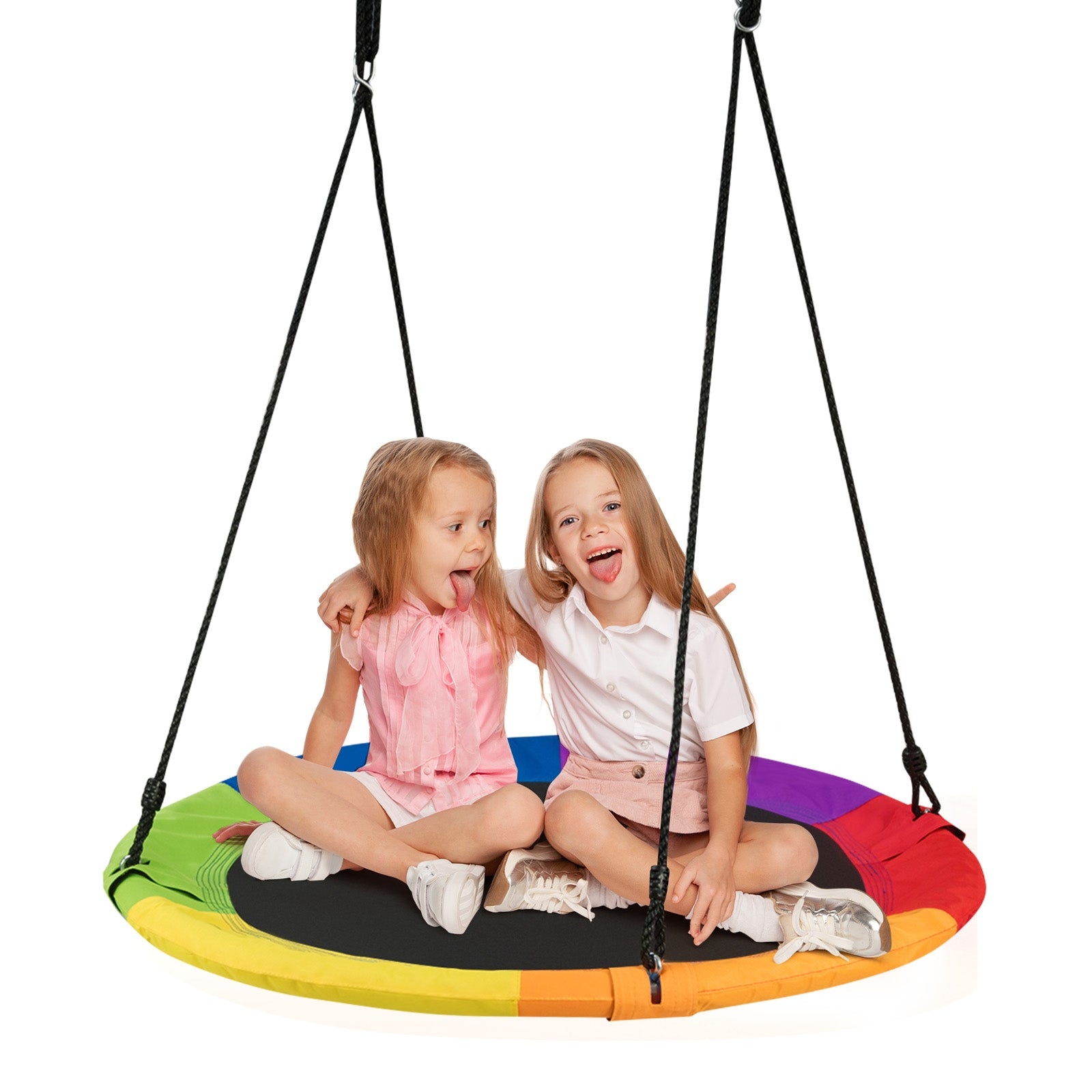 40 Inch 770 Lbs Flying Saucer Tree Swing, With 2 Tree Hanging Straps, Multicolor Swing & Playsets at Gallery Canada