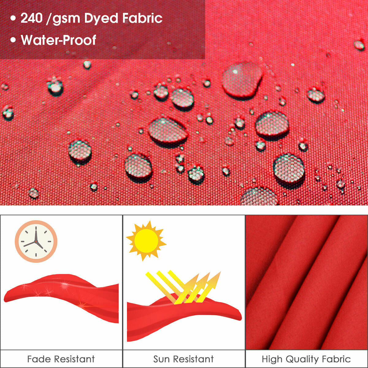 11 Feet Patio Umbrella, 360 Rotation Aluminum Tilt, Red Outdoor Umbrellas at Gallery Canada
