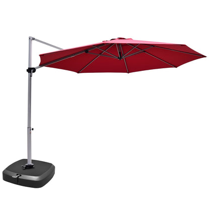11 Feet Patio Umbrella, 360 Rotation Aluminum Tilt, Red Outdoor Umbrellas at Gallery Canada