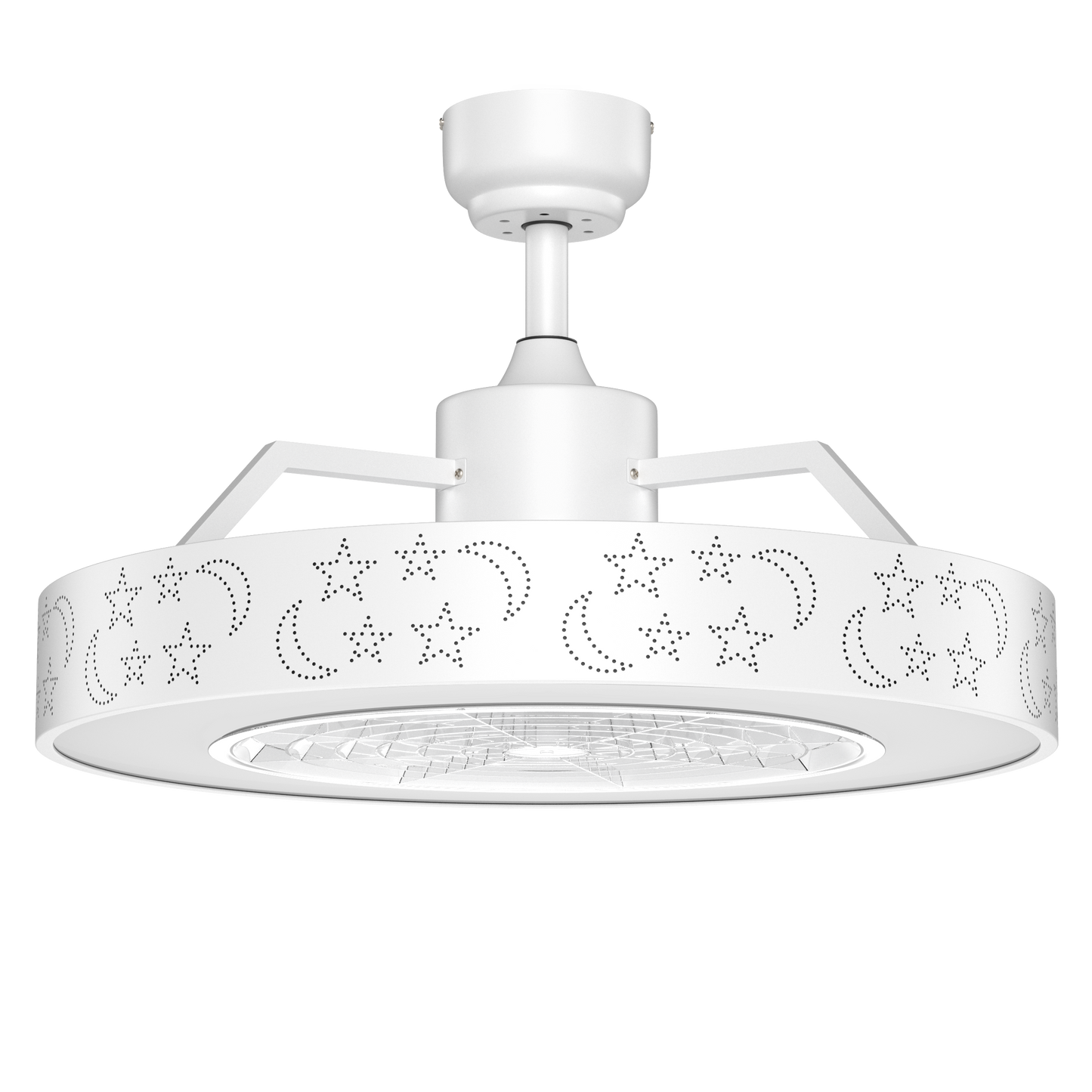 23 Inch Ceiling Fan With LED Light, Remote Control, White Ceiling Fans White at Gallery Canada