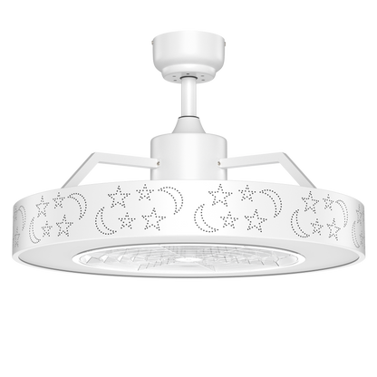 23 Inch Ceiling Fan With LED Light, Remote Control, White Ceiling Fans White at Gallery Canada