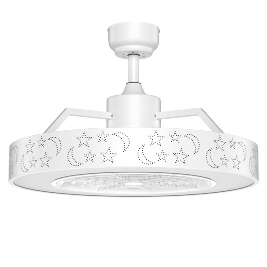 23 Inch Ceiling Fan With LED Light, Remote Control, White Ceiling Fans White at Gallery Canada
