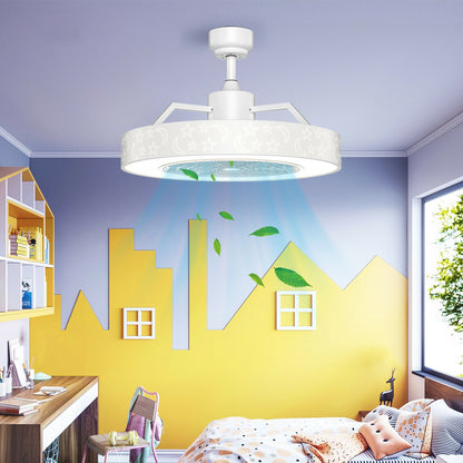 23 Inch Ceiling Fan With LED Light, Remote Control, White Ceiling Fans at Gallery Canada