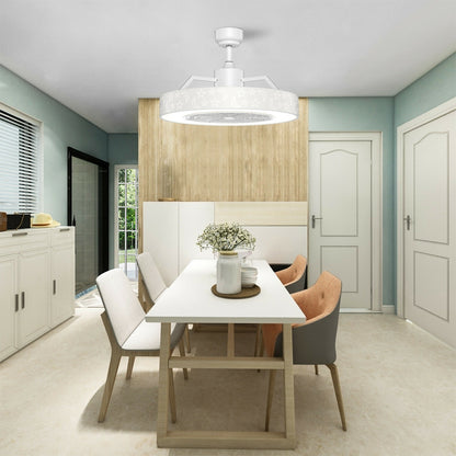 23 Inch Ceiling Fan With LED Light, Remote Control, White Ceiling Fans at Gallery Canada