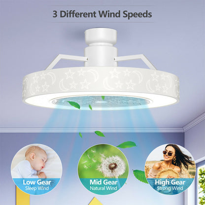 23 Inch Ceiling Fan With LED Light, Remote Control, White Ceiling Fans at Gallery Canada