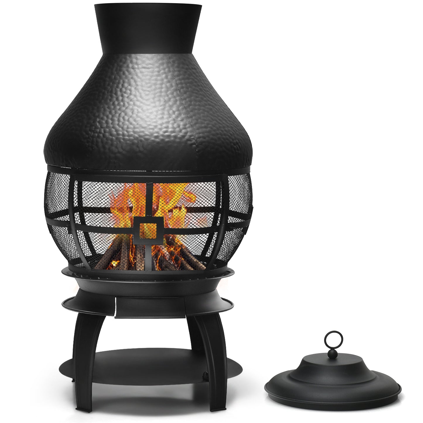 Patio Wood Burning Chimney Fireplace, Black Fire Pits at Gallery Canada