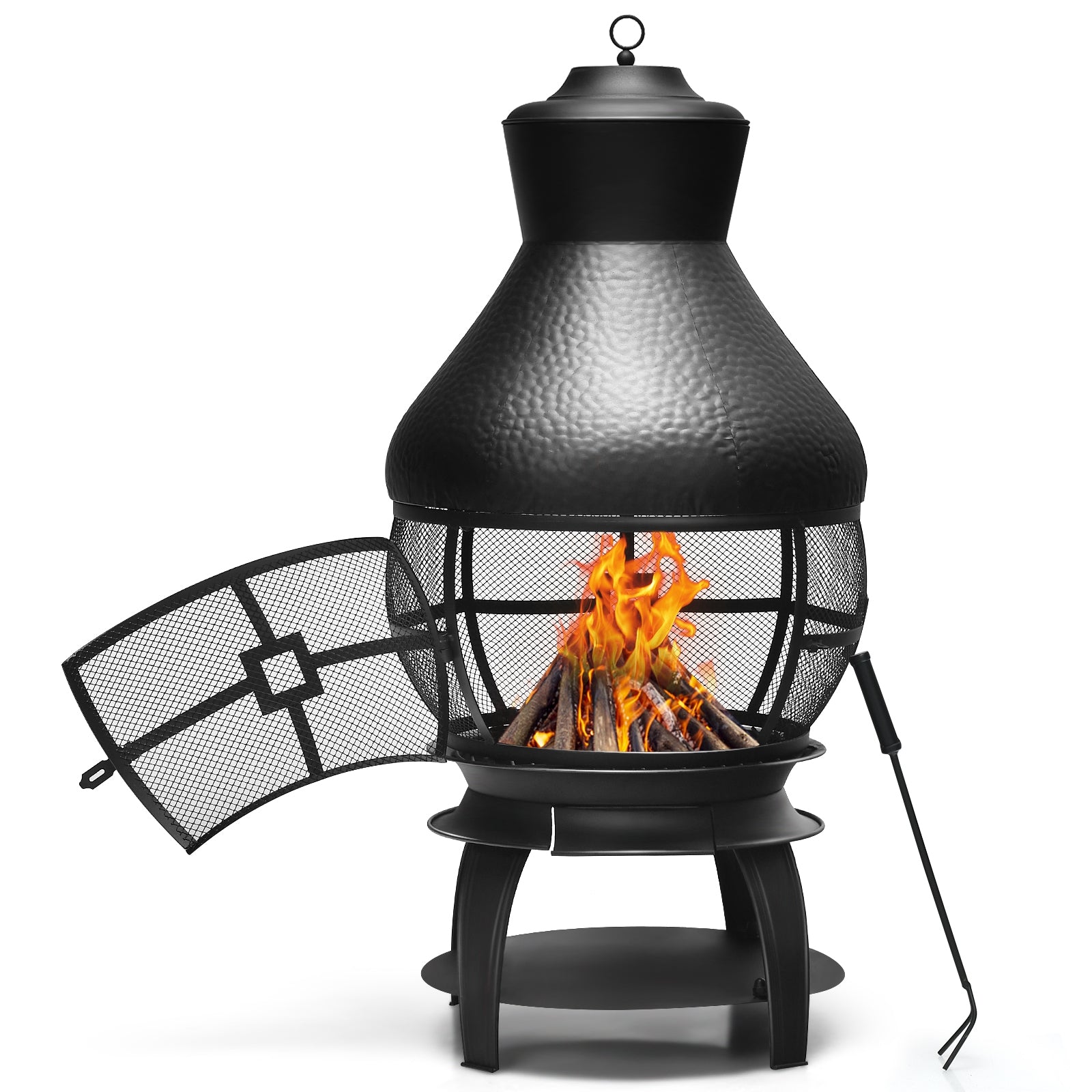 Patio Wood Burning Chimney Fireplace, Black Fire Pits at Gallery Canada