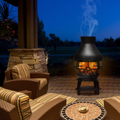Patio Wood Burning Chimney Fireplace, Black Fire Pits at Gallery Canada