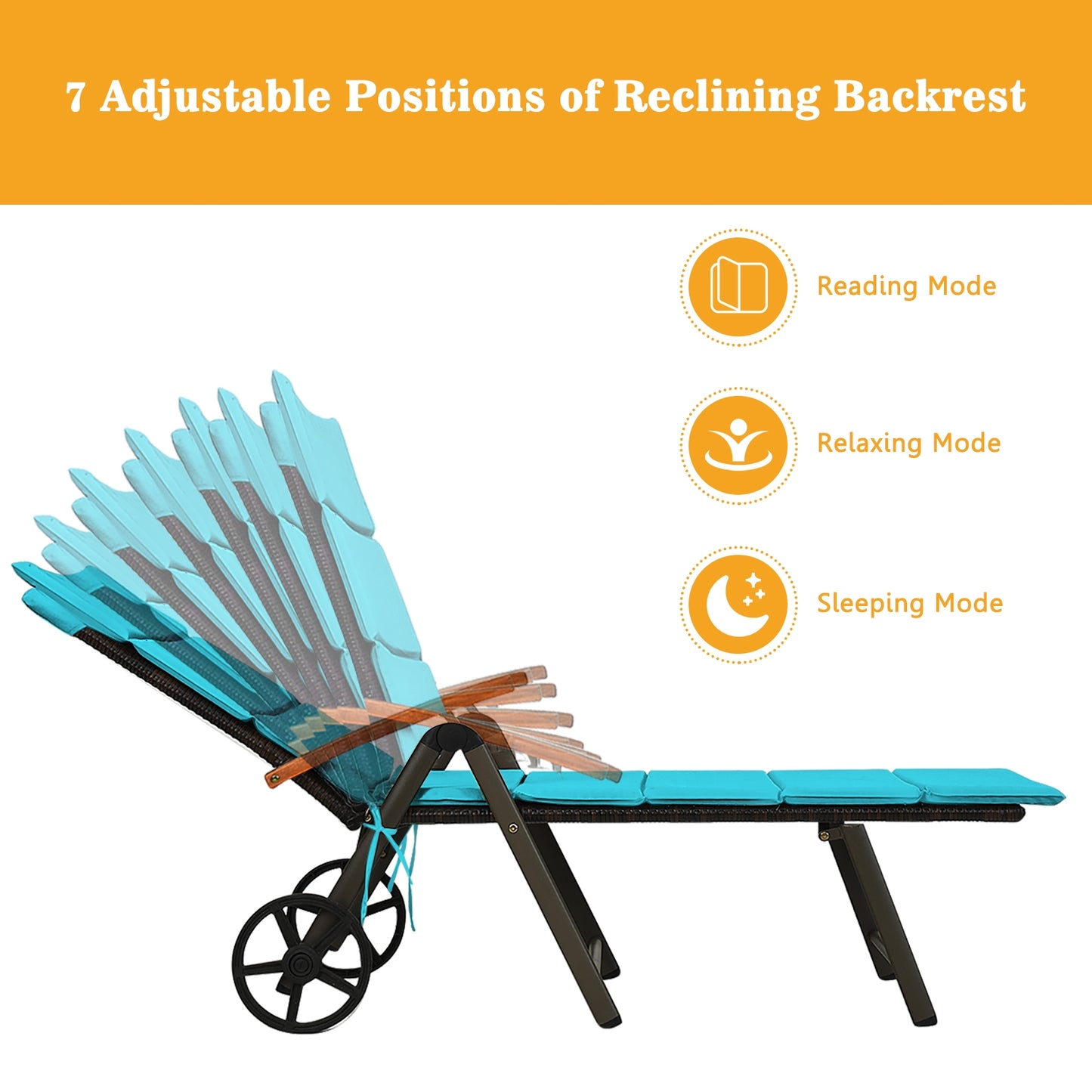 Outdoor Chaise Lounge Chair, Rattan Recliner, Turquoise Outdoor Chaise Lounges at Gallery Canada