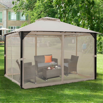 12' x 10' Outdoor Patio Gazebo, Beige Gazebos at Gallery Canada