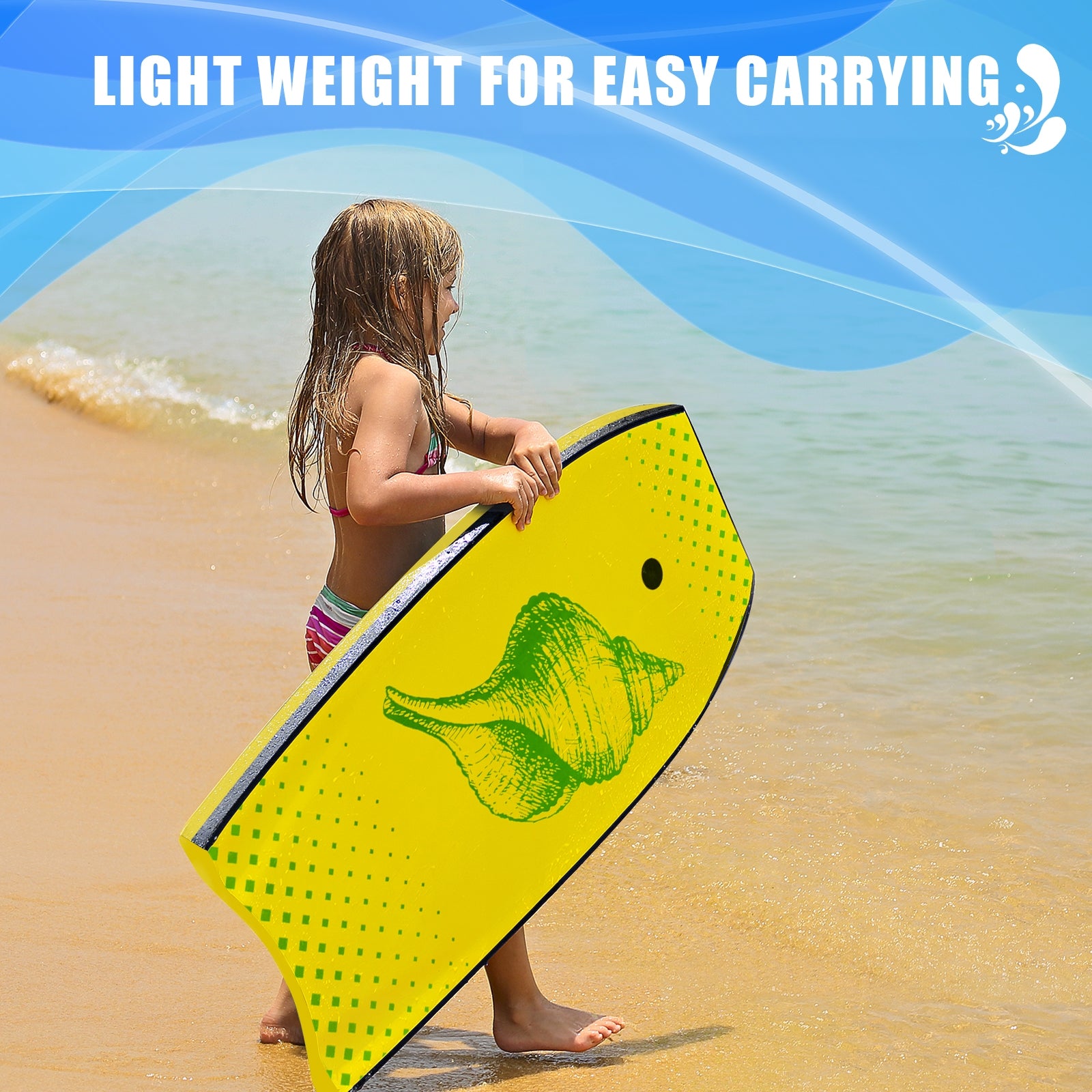 Lightweight Surfing Bodyboard, L, Yellow Surfing at Gallery Canada