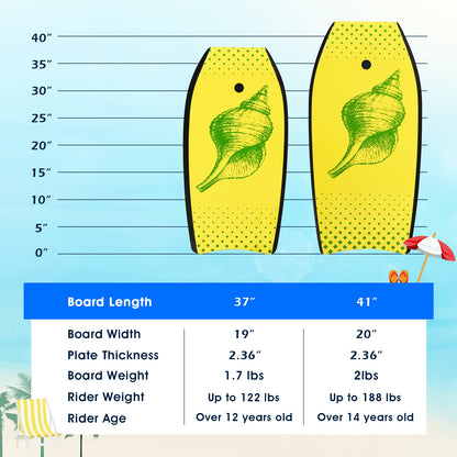 Lightweight Surfing Bodyboard, L, Yellow Surfing at Gallery Canada