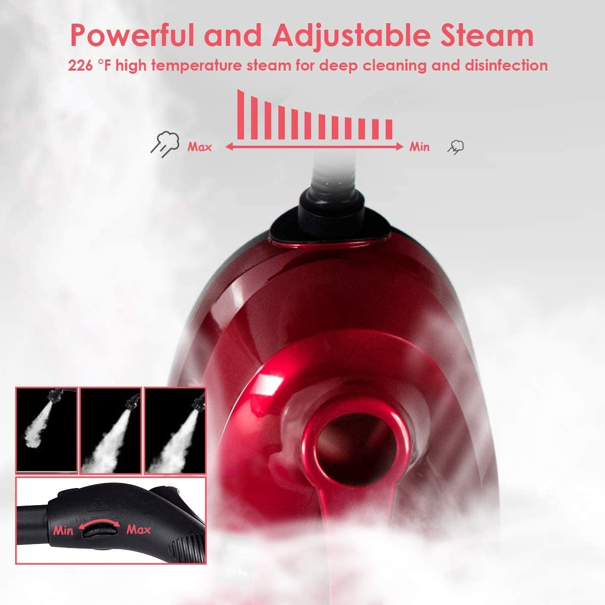 2000W Heavy Duty Steam Cleaner Mop, Detachable Handheld Unit, Red Vacuums & Cleaners at Gallery Canada
