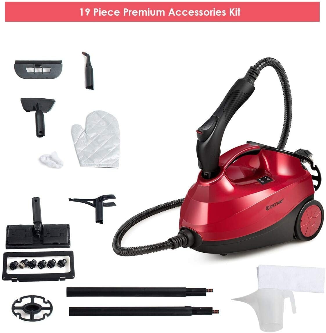 2000W Heavy Duty Steam Cleaner Mop, Detachable Handheld Unit, Red Vacuums & Cleaners at Gallery Canada
