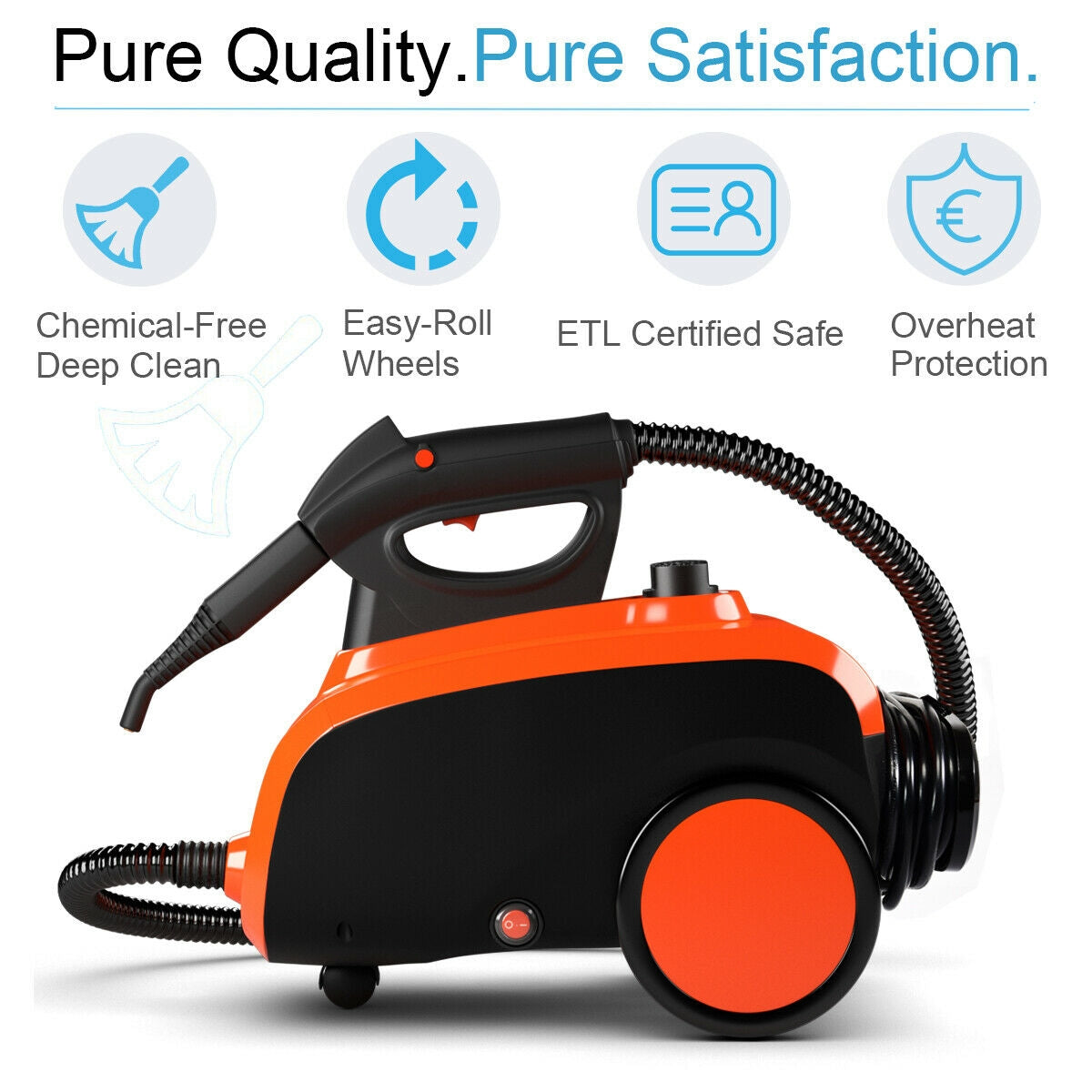 Heavy Duty Multipurpose Steam Cleaner, 18 Accessories, Orange Vacuums & Cleaners at Gallery Canada