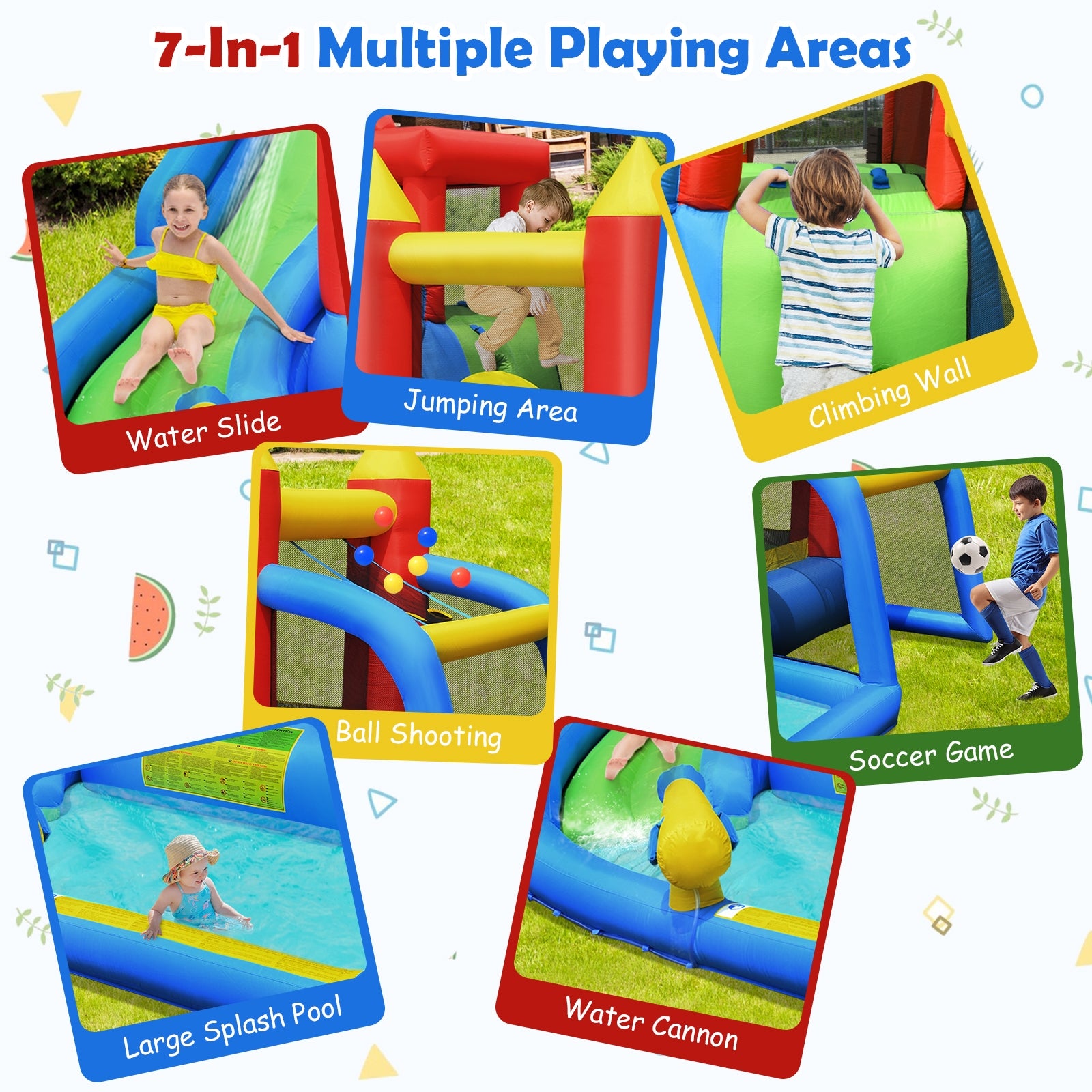 Inflatable Bounce House Splash Pool, Water Slide, Blower Included Bounce House at Gallery Canada