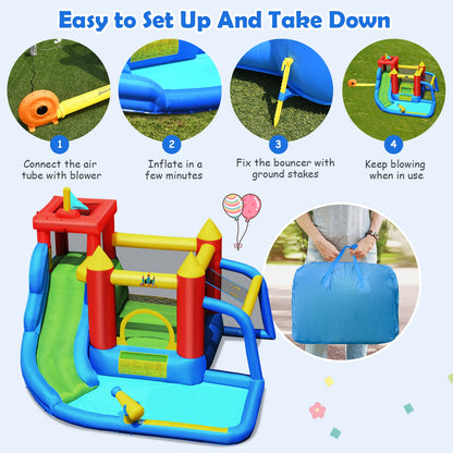 Inflatable Bounce House Splash Pool, Water Slide, Blower Included Bounce House at Gallery Canada