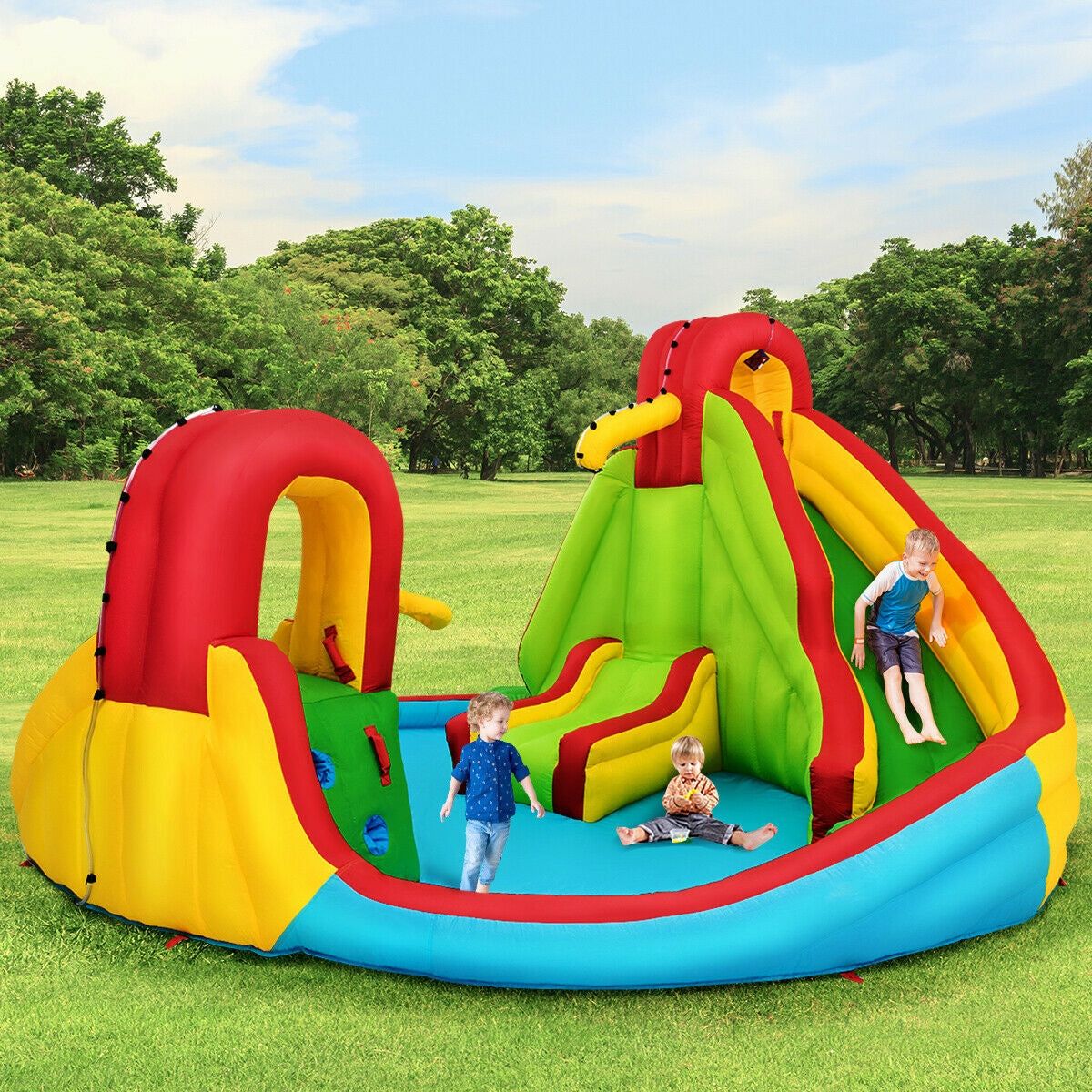 Inflatable Water Slide Bounce House, Climbing Wall, Pool, No Blower Bounce House at Gallery Canada