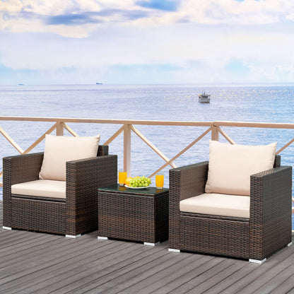 Patio Rattan Furniture Set, 3 Pcs, Beige Patio Conversation Sets at Gallery Canada