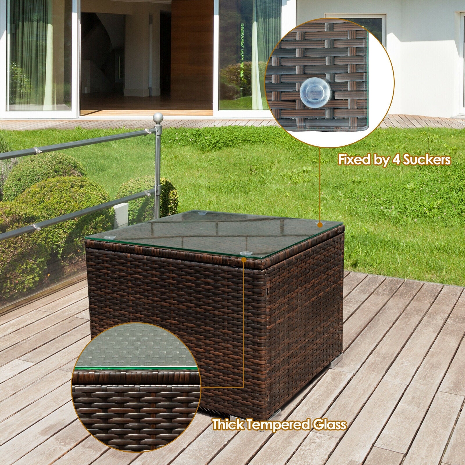 Patio Rattan Furniture Set, 3 Pcs, Beige Patio Conversation Sets at Gallery Canada