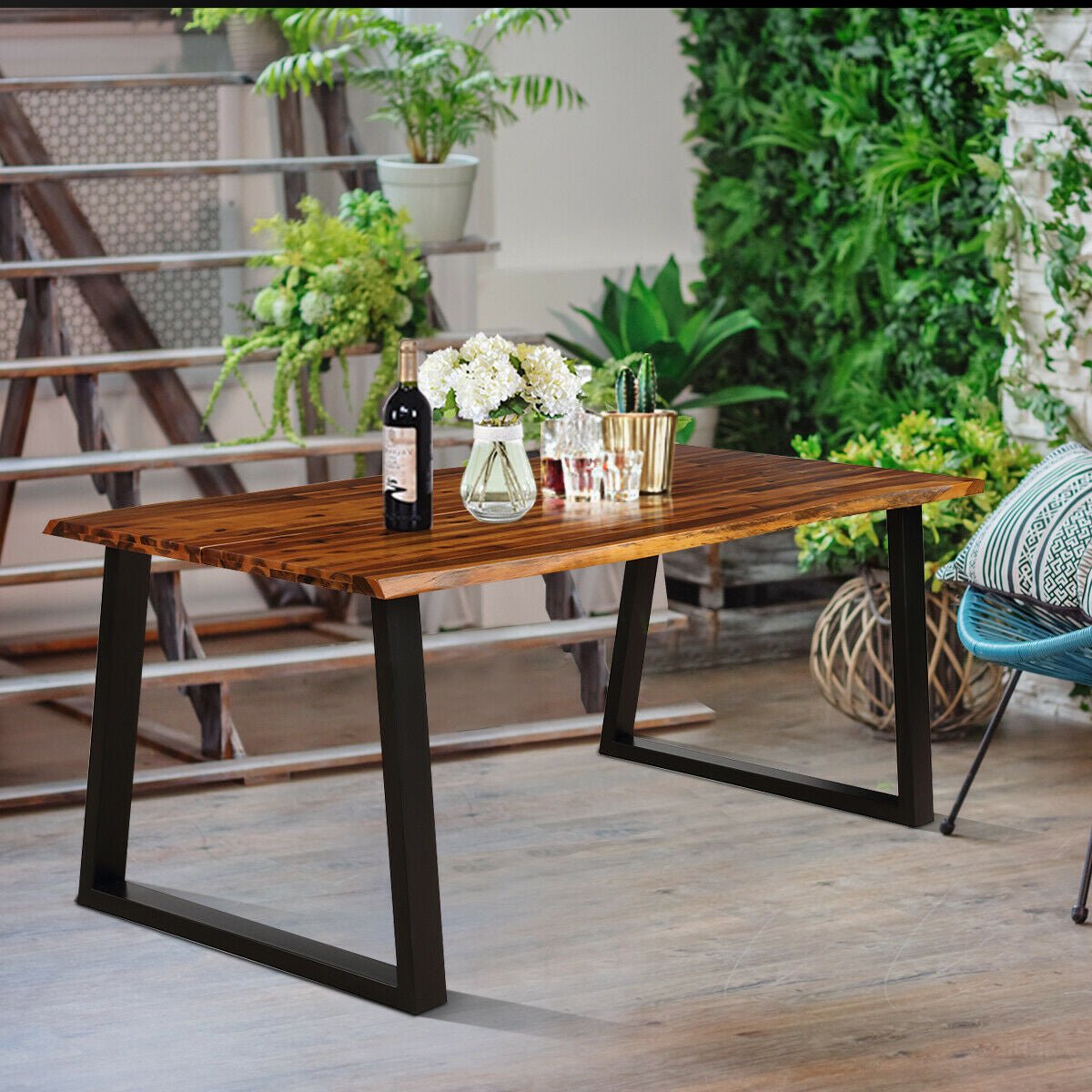 Acacia Wood Dining Table, Rectangular, Brown Dining Tables at Gallery Canada