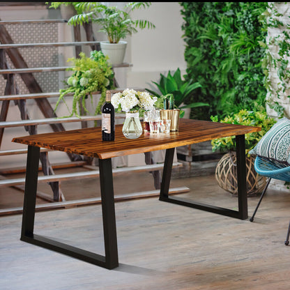 Acacia Wood Dining Table, Rectangular, Brown Dining Tables at Gallery Canada