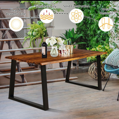 Acacia Wood Dining Table, Rectangular, Brown Dining Tables at Gallery Canada