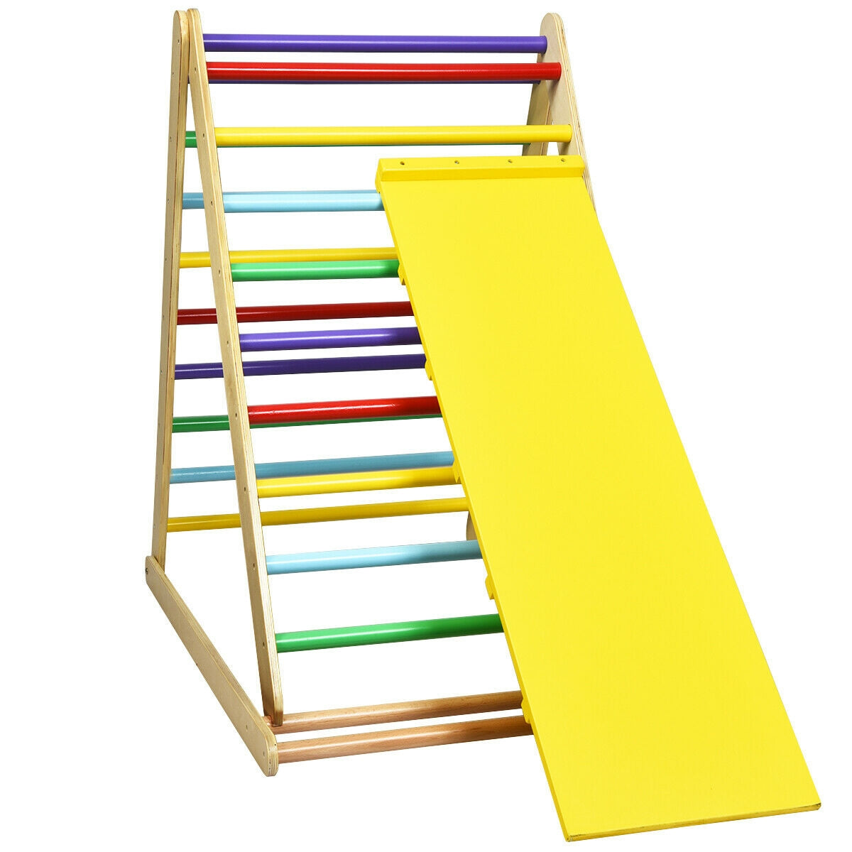 Foldable Wooden Climbing Triangle With Ladder, Multicolor Climbers & Slides at Gallery Canada