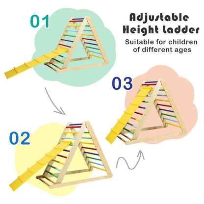 Foldable Wooden Climbing Triangle With Ladder, Multicolor Climbers & Slides at Gallery Canada