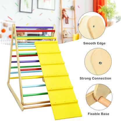 Foldable Wooden Climbing Triangle With Ladder, Multicolor Climbers & Slides at Gallery Canada