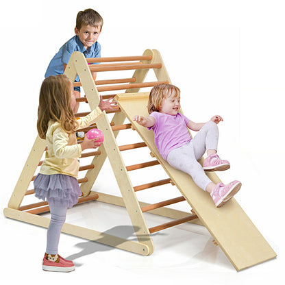 Foldable Wooden Climbing Triangle With Ladder, Natural Climbers & Slides at Gallery Canada