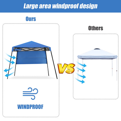 7 x 7 Feet Adjustable Portable Canopy Tent, Blue Canopies at Gallery Canada
