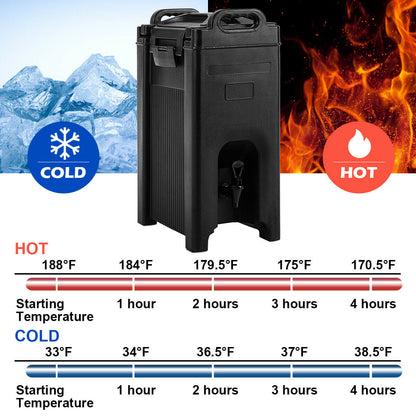 5 Gallon Insulated Beverage Server Dispenser, Black Water Dispensers at Gallery Canada
