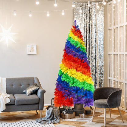 7 Feet Artificial Hinged Traditional Christmas Tree, Multicolor Christmas Tree at Gallery Canada