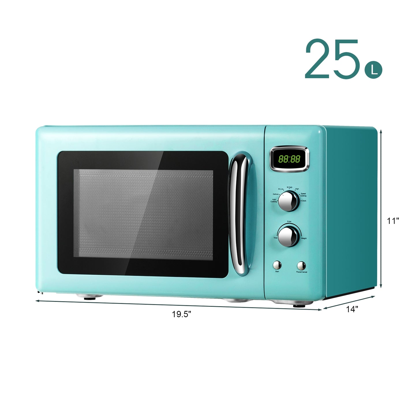 0.9 Cu.ft Retro Countertop Compact Microwave Oven, Green Toaster Ovens at Gallery Canada
