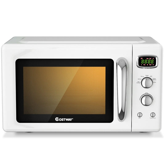 0.9 Cu.ft Retro Countertop Compact Microwave Oven, White Toaster Ovens White at Gallery Canada