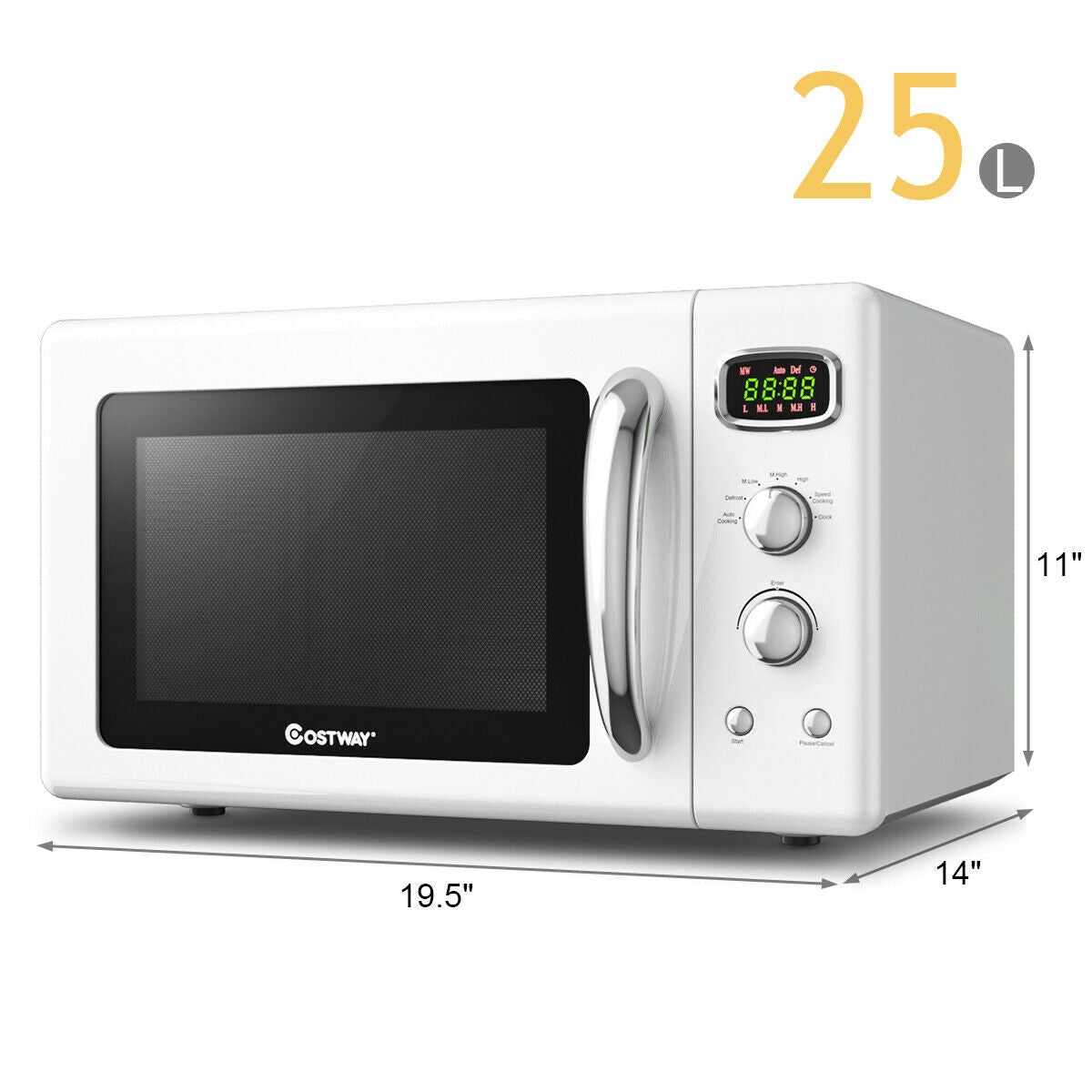0.9 Cu.ft Retro Countertop Compact Microwave Oven, White Toaster Ovens at Gallery Canada