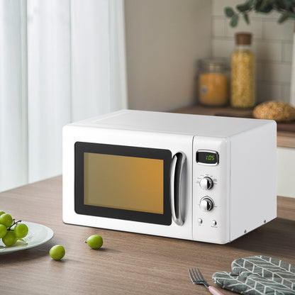 0.9 Cu.ft Retro Countertop Compact Microwave Oven, White Toaster Ovens at Gallery Canada