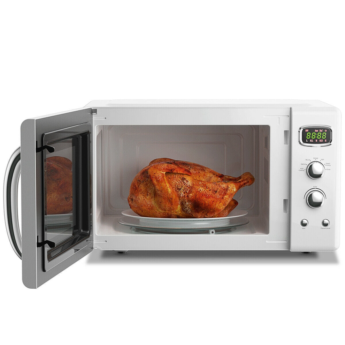 0.9 Cu.ft Retro Countertop Compact Microwave Oven, White Toaster Ovens at Gallery Canada